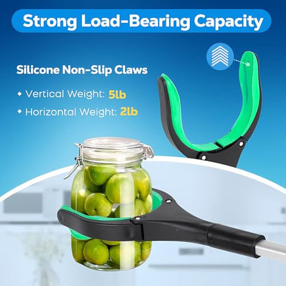 Grabber Reacher Tool - 43” Extra Long Foldable Gripper and Reaching Tool - Heavy Duty Pick Up Stick Grabbers for Seniors, Trash, Surgery Recovery Must Haves Gifts (Green-43in) - color: Green-43in