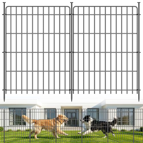 20 Panels No Dig Decorative Garden Fence, 33in(H) x 44.6ft(L) Animal Barrier Fence, Rustproof Metal Temporary Dog Fence, Dog Digging Defense Fencing Barrier for Outdoor, Yard, Patio - size: 20 Panels 33in(H) x 44.6ft(L)