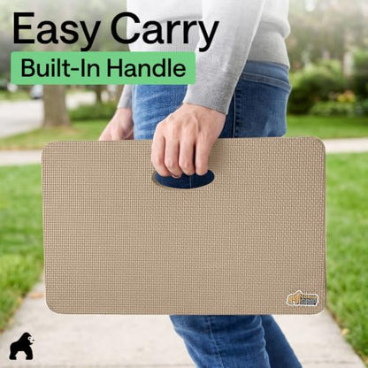 GORILLA GRIP® Extra Thick Foam Kneeling Pad for Gardening, 17.5x11 Beige - color: Beige