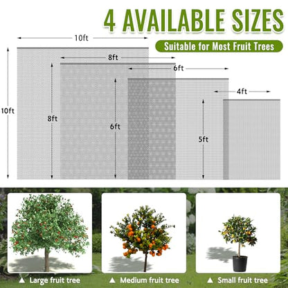 2 Pack Fruit Tree Netting Bags with Zipper and Drawstring, Ultra Fine Mesh Garden Netting Plant Cover, Bird Netting for Blueberry Bushes, Fruit Vegetable Trees, Flowers (Black, 10 x 10 ft) - color: Black, size: 10 x 10 ft