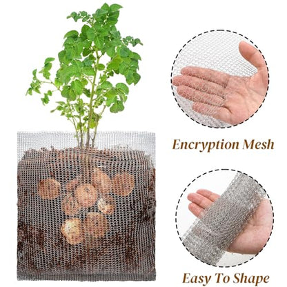 Noamus 8 Pack Plant Root Guard Basket, 5 Gallon Gopher Mole Vole Mesh, Reusable Stainless Steel Plant Speed Wire, Heavy Duty Protector Animal Cages for Garden Trees Bulbs Flowers Vegetables Protection - size: 5 Gallon