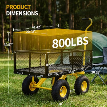 NorthSky Steel Garden Dump Cart Heavy Duty 800 LBS Utility Wagon