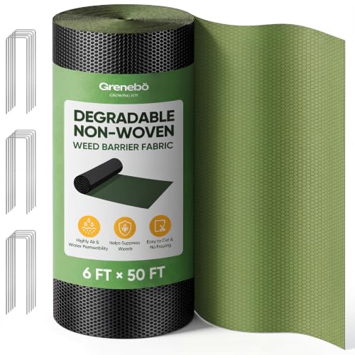 Grenebo 6FT x 50FT Non-Woven Weed Barrier Landscape Fabric - size: 6FT x 50FT