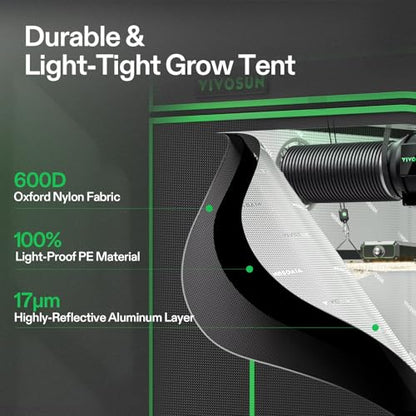 VIVOSUN Smart Grow Tent Kit 4x4, 4-Plant WiFi-Integrated Grow System - size: 48"x48"x80"
