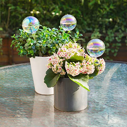 Tomorotec 3Pcs Rainbow Glass Plant Watering Globes, Self Watering Spikes - color: Iridescent 3-Pack