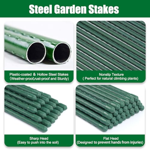 25 Pack 30 Inch Garden Stakes for Vegetables,Peppers & Flowers - size: 30 Inches