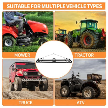 Heavy Duty 8FT Drag Harrow Driveway Grader, Tow-Behind Landscape Rake with 16FT Chain for ATV, UTV, Tractor – Ideal for Gravel, Soil, Sand Leveling and Lawn Maintenance - size: 8FT