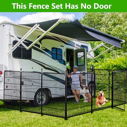 Getlay Garden Fence 36 Inch 14 Panels Without Gate,Black Dog Pen Wide Door,Be Suitable for Inside and Outside,Low Threshold Total 31 Ft(l) Garden Fence for Yard and Dog, - size: 36''(H)-14panels-31ft(L) no gate