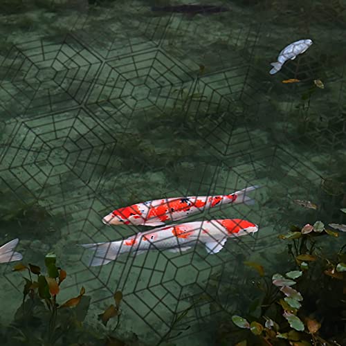 MAITER Pond Netting Floating Guard Protect Fish Koi (20 Pack, 10.6" x 12", Black Hexagon)