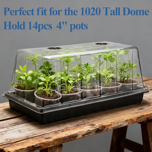 10-Pack Heavy-Duty 1020 Seed Trays No Holes, Thick Plastic Plant Flats - color: Black, size: 10-Pack No-Hole 1020 Trays