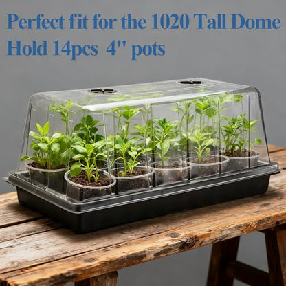 10-Pack Heavy-Duty 1020 Seed Trays No Holes, Thick Plastic Plant Flats - color: Black, size: 10-Pack No-Hole 1020 Trays