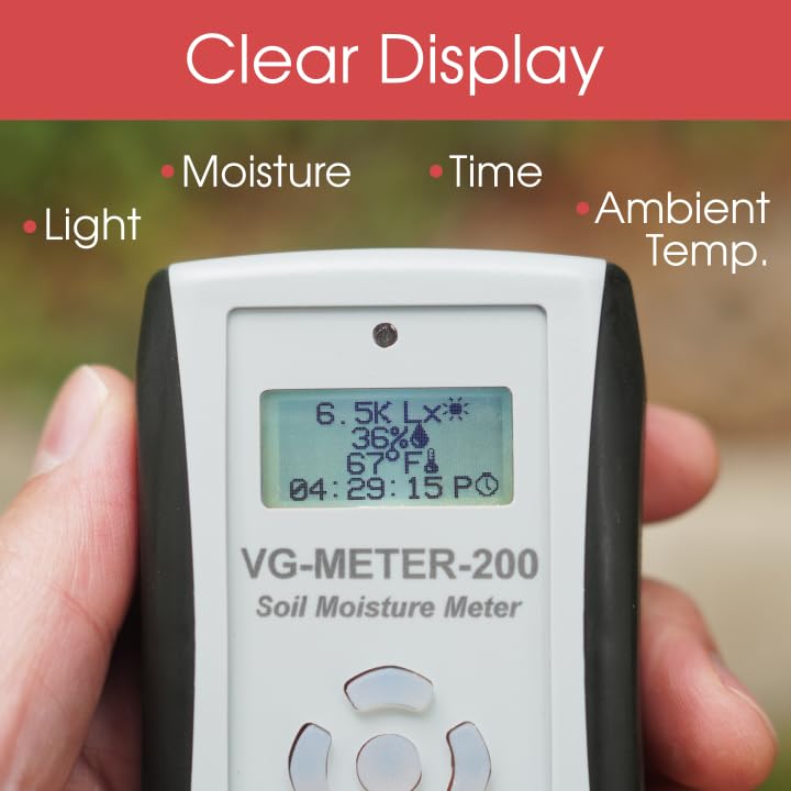 Professional Grade Digital Soil Moisture Meter with Dielectric Probe, Highly Accurate, Probe Will Never Corode, Graphical Backlit Display, Rugged Easy Grip Hand Held Case