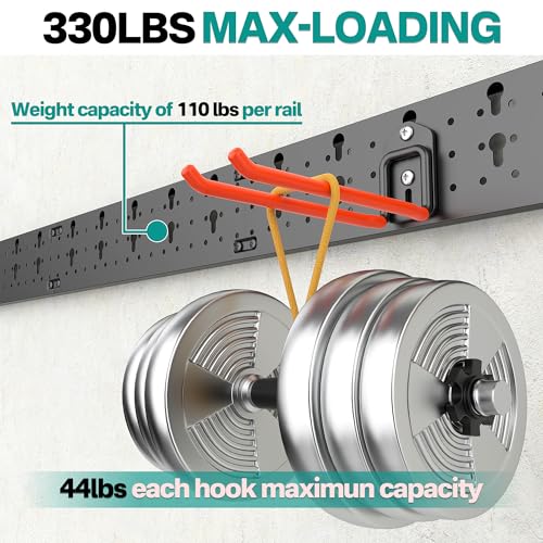 EVERHANGER Garage Tool Storage Organizer, Wall Mount Garden Tool Rack - size: 8Hooks