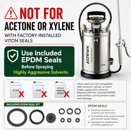 2 Gallon Pump Sprayer, Heavy Duty Stainless Steel Sprayer with 20" All-Steel Wand & 4FT Hose for Lawn, Garden, Pest Control & Form Oil Applications, Includes Viton & EPDM Seals, Gloves - size: 2G/8L