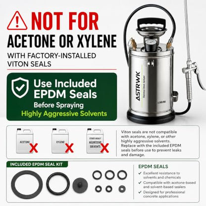 1 Gallon Pump Sprayer, Heavy Duty Stainless Steel Garden Sprayer with 14" All-Steel Wand & 4FT Reinforced Hose for Lawn Care, Weed Control & Pest Control, Includes Viton & EPDM Seals, Gloves - size: 1G/4L