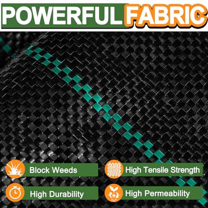 Winisok 4FT x 200FT Weed Barrier Landscape Fabric, 3.2oz Woven Garden Cloth, Heavy Duty Breathable Ground Cover for Landscaping, Gardening and Farming - size: 4FT x 200FT