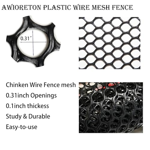 Upgraded Heavy Duty Plastic Chicken Wire Black Zip Ties Poultry Fence - color: Black