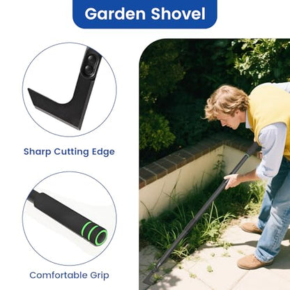 Crack Weeder Tool Long Handle Manual Weeders Crevice Weeding Tool L Shaped Multiple Sharp Blades Efficient Weeding for Narrow Spaces Driveways Sidewalks Paving Stone Gaps