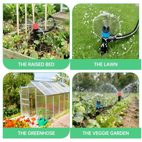 65Ft Drip Irrigation System Kit with 1/4 Inch Tubing for Garden