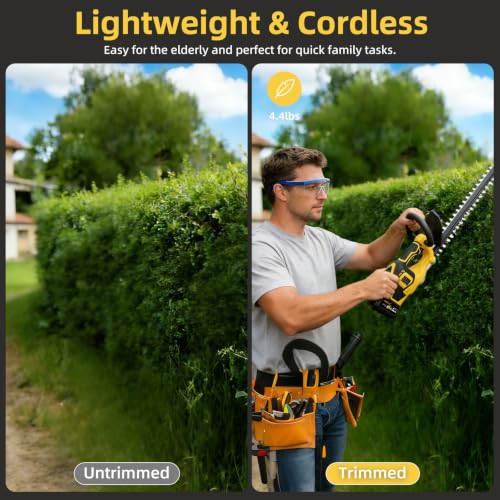 22" Cordless Hedge Trimmer, 22000 RPM Brushless Electric Trimming