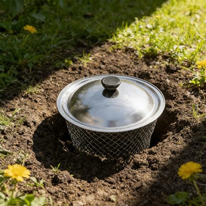 Totority Inground Worm Compost Bin 2 Pack with Lids Ventilated Compost Bins for Garden Waste Kitchen Scraps Backyard Recycling Soil Improvement Patio Use