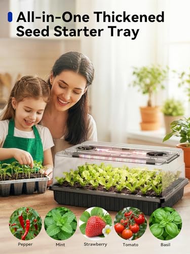 GLOWRIUM Seed Starter Tray with Grow Lights, 54-Cell Plant Germination