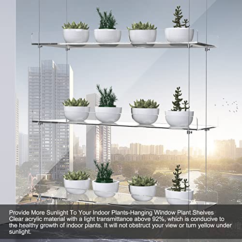 3-Tier Hanging Acrylic Plant Shelves for Windows - color: 3 Tier