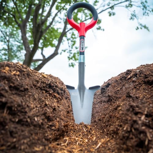 Root Slayer 22411 Mini Digger Garden Shovel, Serrated Blade, Red - color: Red, size: Small