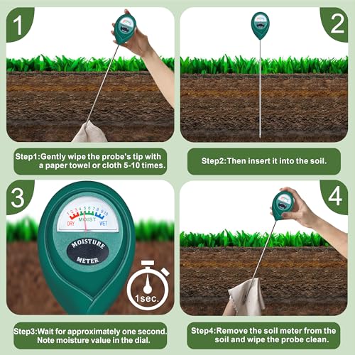 XLUX 2 Pack Long Probe Plant Soil Moisture Meter, Battery-Free - size: 40CM-2 Pack