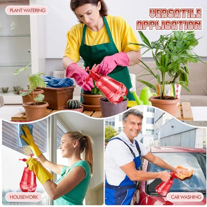 Teenyyou 2 Pcs 1.5 Liter Misters Spray Pump Bottle with Full Neoprene Jacket and Built in Carrying Strap Garden Plant Mister Spray Bottle for Spring Personal Cooling Plants Watering (Red) - color: Red