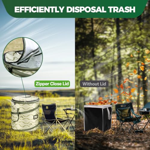 RVGUARD Pop-Up Trash Bin, Green Trash Can - color: GREEN