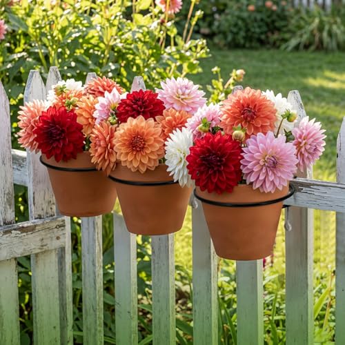 Chumia 3 Pack 8 Inch Railing Plant Holder Flower Pot Holder Ring - size: 8 Inch