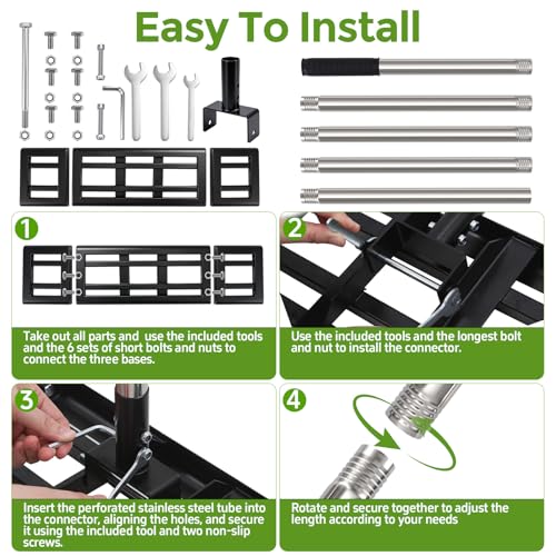 Modular Lawn Leveling Rake, 30”x10” Expandable Stainless Steel
