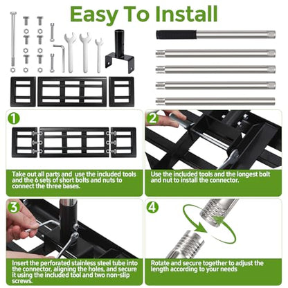 Modular Lawn Leveling Rake, 30”x10” Expandable Stainless Steel