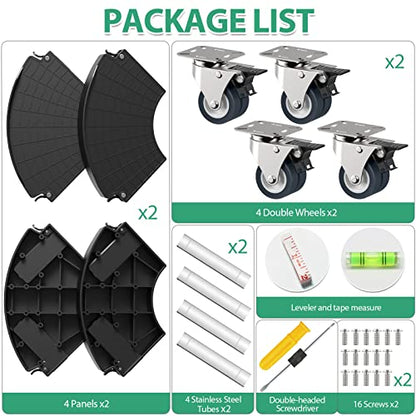 VANCASTLE Plant Caddy with Lockable Wheels 15-22'' Adjustable Plant Stand - color: Black, size: 2