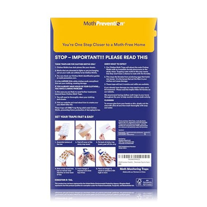 Powerful Moth Traps for Clothes & Closets | Refillable 3-Pack | Odor-Free & Natural | Moth Pheromone Traps for House & Clothing