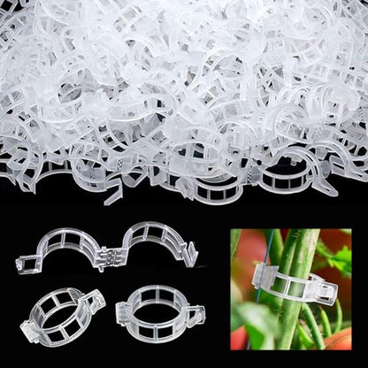 50pcs Plastic Support Clips - Tomato Clips for String Trellis, Grape Vine Clips for Garden Netting Climbing Plants, Secured Plastic Plant Clip for Fixing Stem and Vine (50, White)