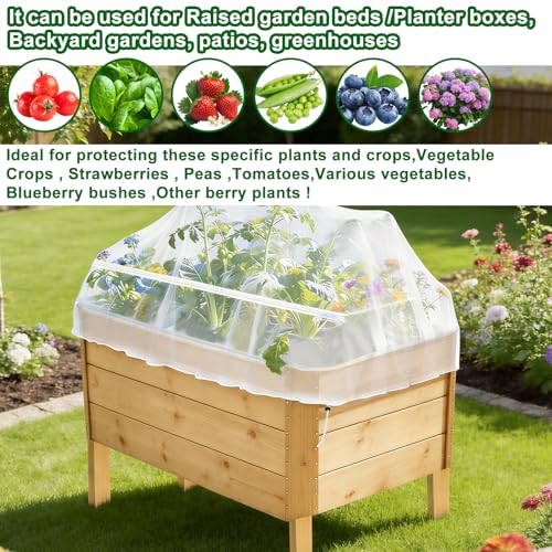 2 Pack Garden Netting for Raised Beds, Fine Mesh Bird Netting Barrier Screen with Zipper Drawstring Garden Bed Plant Cover for Protect Vegetable Fruits Crop from Animals Pest Insect, 2.3×2.3×2Ft - size: 2.3×2.3×2Ft-2 pcs
