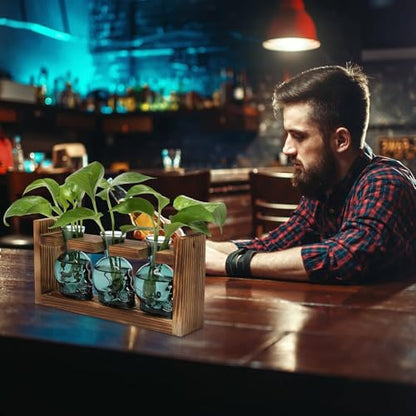 Plant Terrarium Propagation Stations Skull Planter Vase Skulls Decor - color: Dark Green