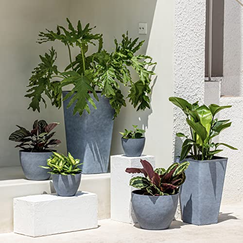 LA JOLIE MUSE Hanging Planter Baskets for Outdoor Plants, Set of 2, 13 Inch - color: Gray