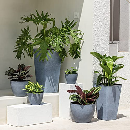 LA JOLIE MUSE Hanging Planter Baskets for Outdoor Plants, Set of 2, 13 Inch - color: Gray
