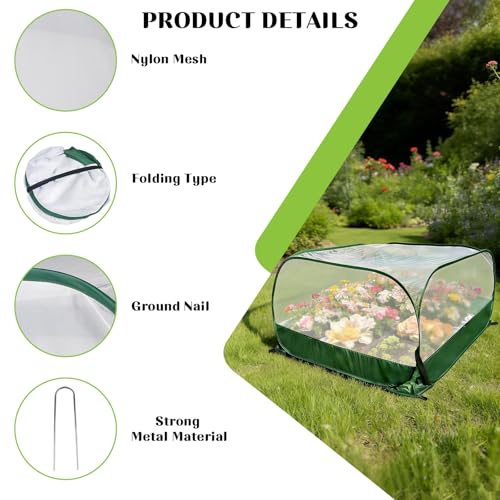 2Pcs 40"x40"x20" Pop Up Garden Mesh Plant Cover-Foldable Plant Protector - size: 2pcs