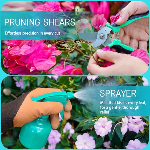 Garden Tool Set, 10 PCS Gardening Tools/Kit for Women,Gardener Gift - color: Blue