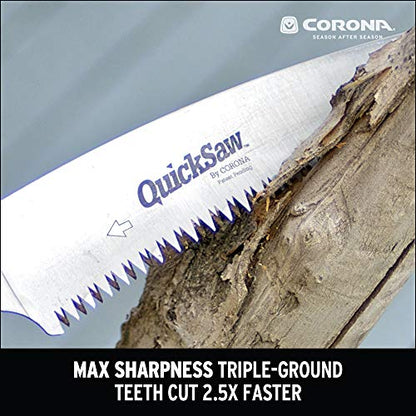 Corona Tools 13-Inch QuickSAW Pruning Saw | Tree Saw Designed for Single-Hand Use | Curved Blade Hand Saw | Cuts Branches up to 7" in Diameter | QS 7900