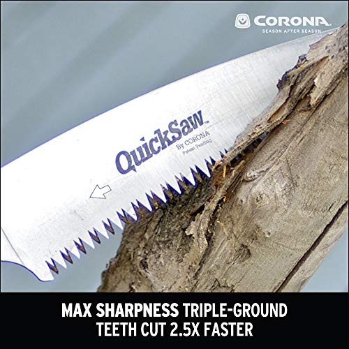 Corona Tools 13-Inch QuickSAW Pruning Saw | Tree Saw Designed for Single-Hand Use | Curved Blade Hand Saw | Cuts Branches up to 7" in Diameter | QS 7900