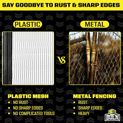 Plastic Garden Fence 40" x25' Black, Mesh Roll for Dog Deer Rabbit Barrier - color: Black, size: 40" x 25'