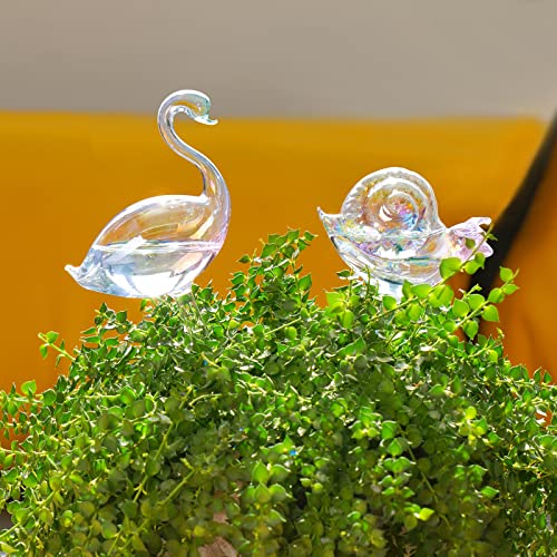 NiHome Glass Plant Self Watering Bulbs 3-Pack Iridescent Pearl - color: Animal Rainbow Colored (3 pack)