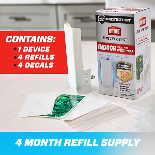 Ortho Home Defense Max Indoor Flying Insect Trap, 1 Plug-in and 4 Refills - color: Indoor Light Trap