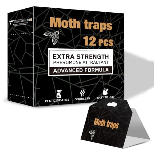 Upgraded Sticky Clothes & Pantry Moth Traps with Pheromone Lure, 12 Pack - size: 12 PACK