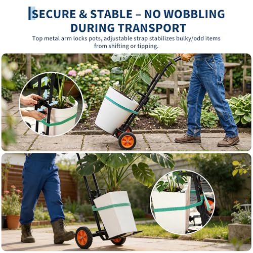 Garvee Plant Caddy with Wheels, 175 LBS Capacity - color: Black